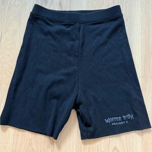 White Fox Boutique Project 5 Black Ribbed Biker Shorts Size XS